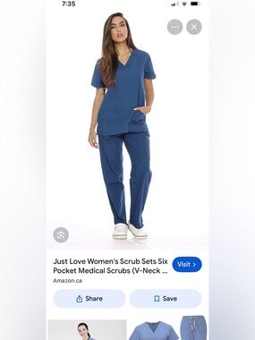 Just Love Women's Blue Scrub Pants - Comfortable Medical Workwear